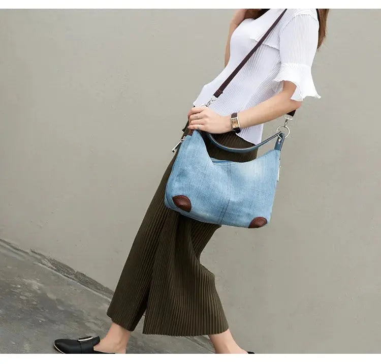 Bolsa Jeans Baguete Feminina